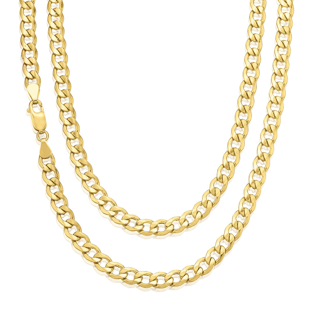 9ct Yellow Gold Silver Filled 55cm 160 Gauge Curb Chain – Zamels