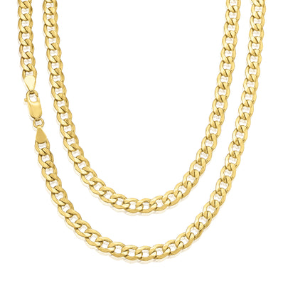 9ct Yellow Gold Silver Filled 55cm 160 Gauge Curb Chain