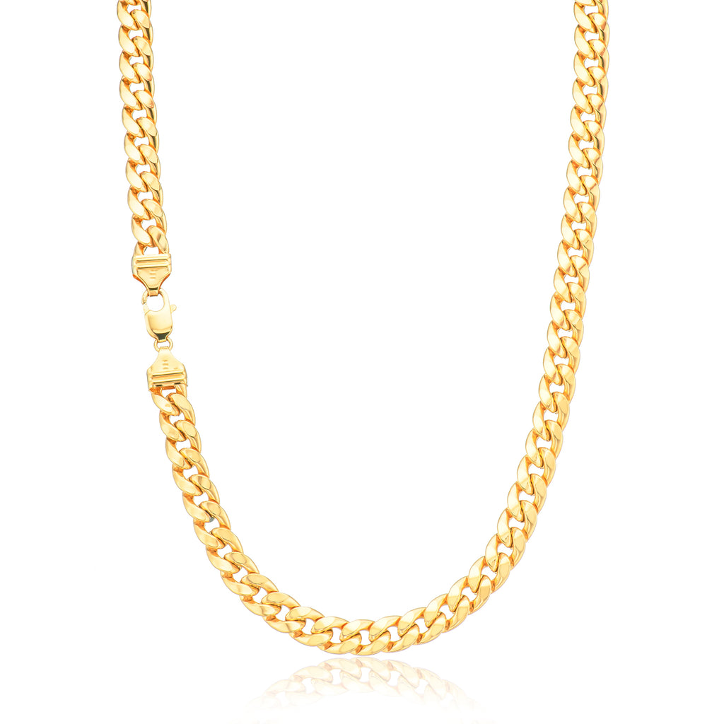 9ct Yellow Gold Silver Filled 55cm Curb 200 Gauge Chain