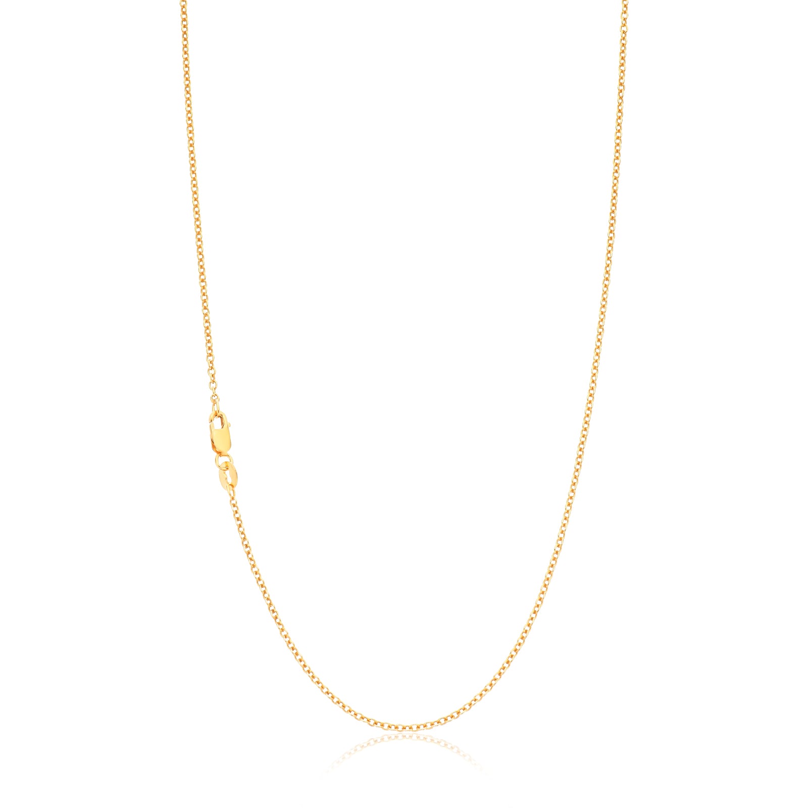 9ct Yellow Gold Silver Filled 45cm 40 Gauge Cable Chain