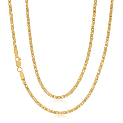 9ct Yellow Gold Silver Filled 55cm Foxtail Chain