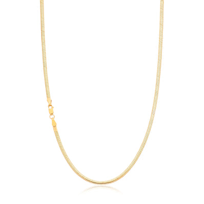 9ct Yellow Gold Silver Filled 50cm Flat Snake Chain