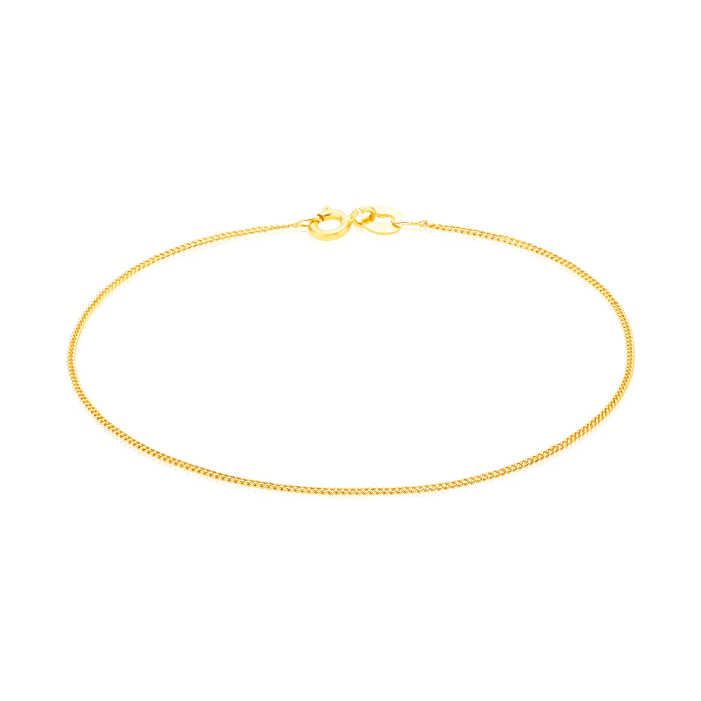 9ct Yellow Gold Silver Filled 19cm 30g Curb Bracelet
