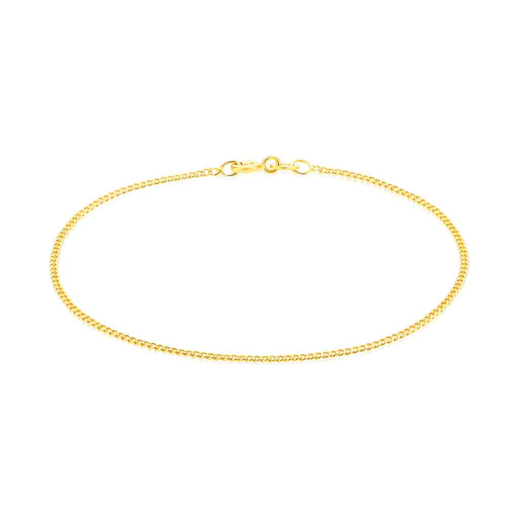 9ct Yellow Gold Silver Filled 19cm 40g Curb Bracelet