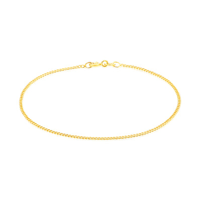 9ct Yellow Gold Silver Filled 19cm 40g Curb Bracelet