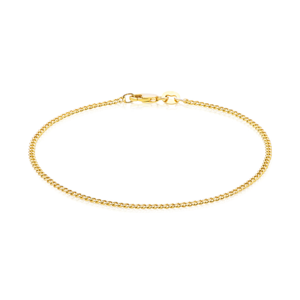 9ct Yellow Gold and Silver-filled 27CM Curb 50g Anklet