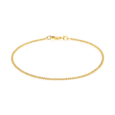 9ct Yellow Gold and Silver-filled 27CM Curb 50g Anklet