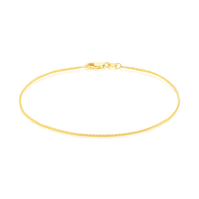 9ct Yellow Gold Silver Filled 19cm 25 Gauge Foxtail Chain