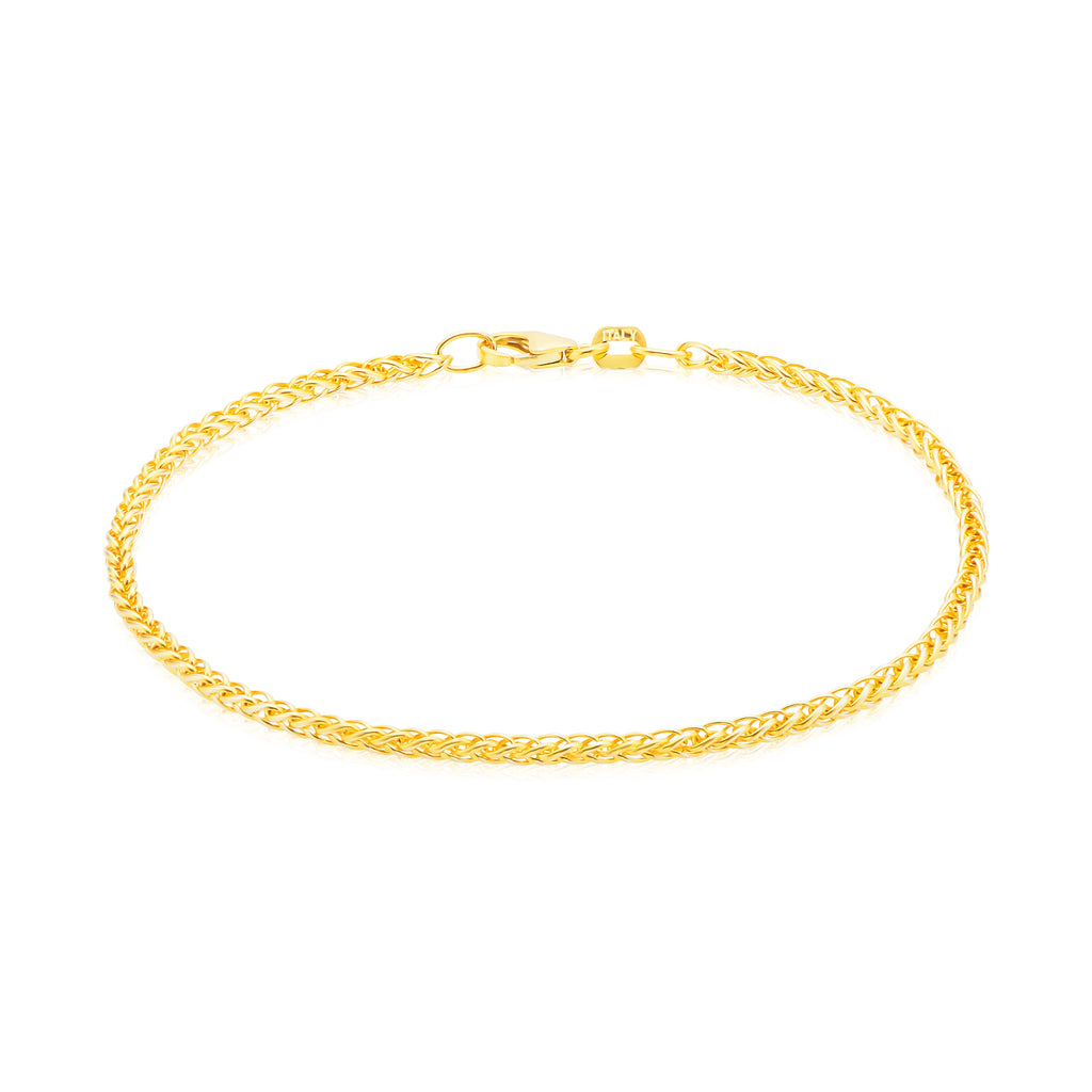 9ct Yellow Gold Silver Filled 19cm 60 Gauge Foxtail Bracelet