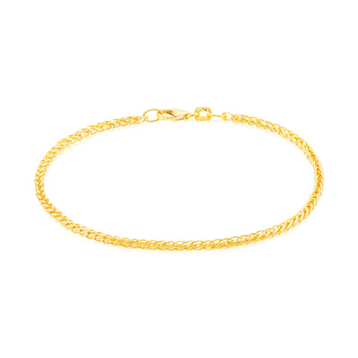 9ct Yellow Gold Silver Filled 19cm 60 Gauge Foxtail Bracelet