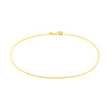 9ct Yellow Gold Silver Filled 25cm Foxtail 25 Gauge Anklet