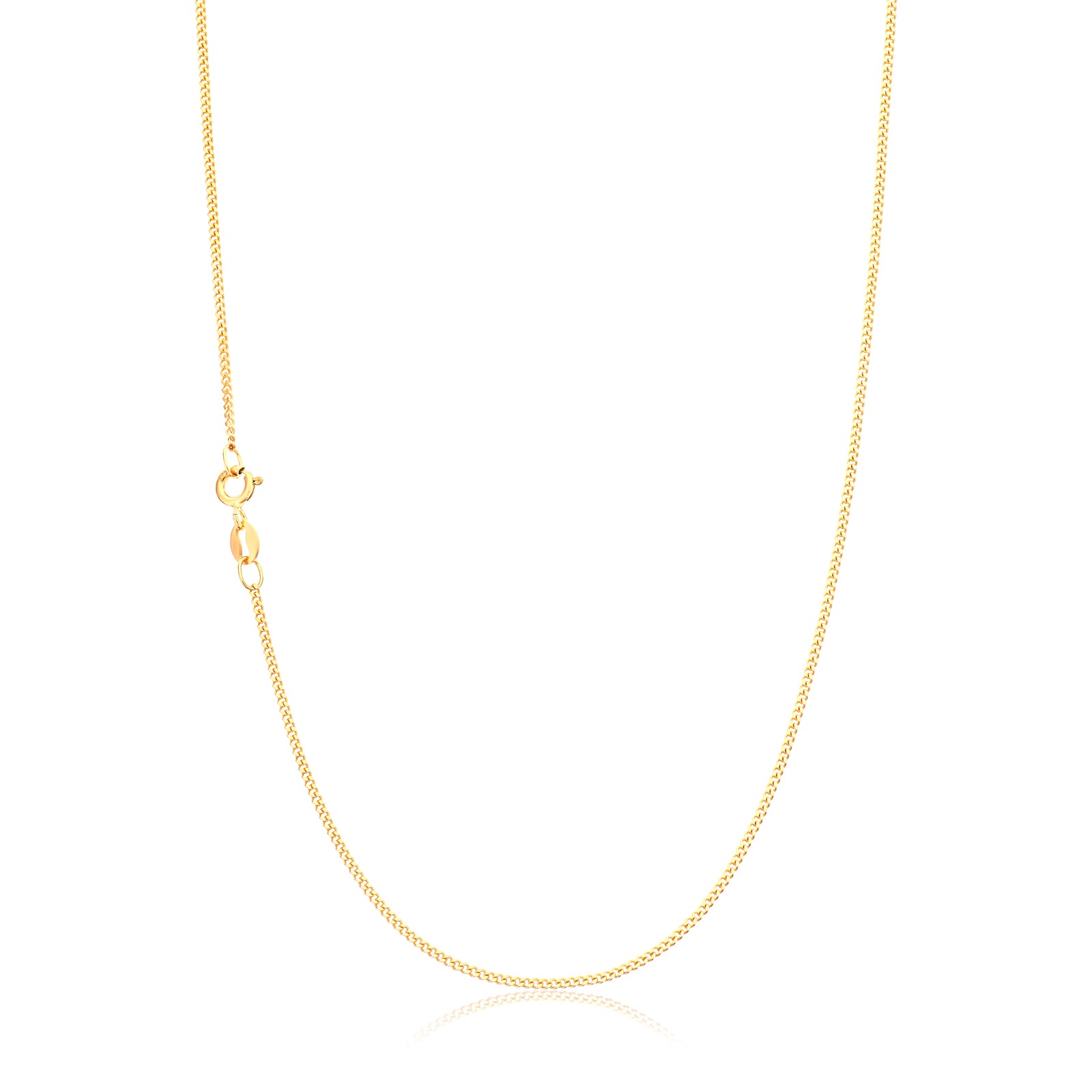 9ct Yellow Gold 50cm 40 Gauge Diacut Curb Chain