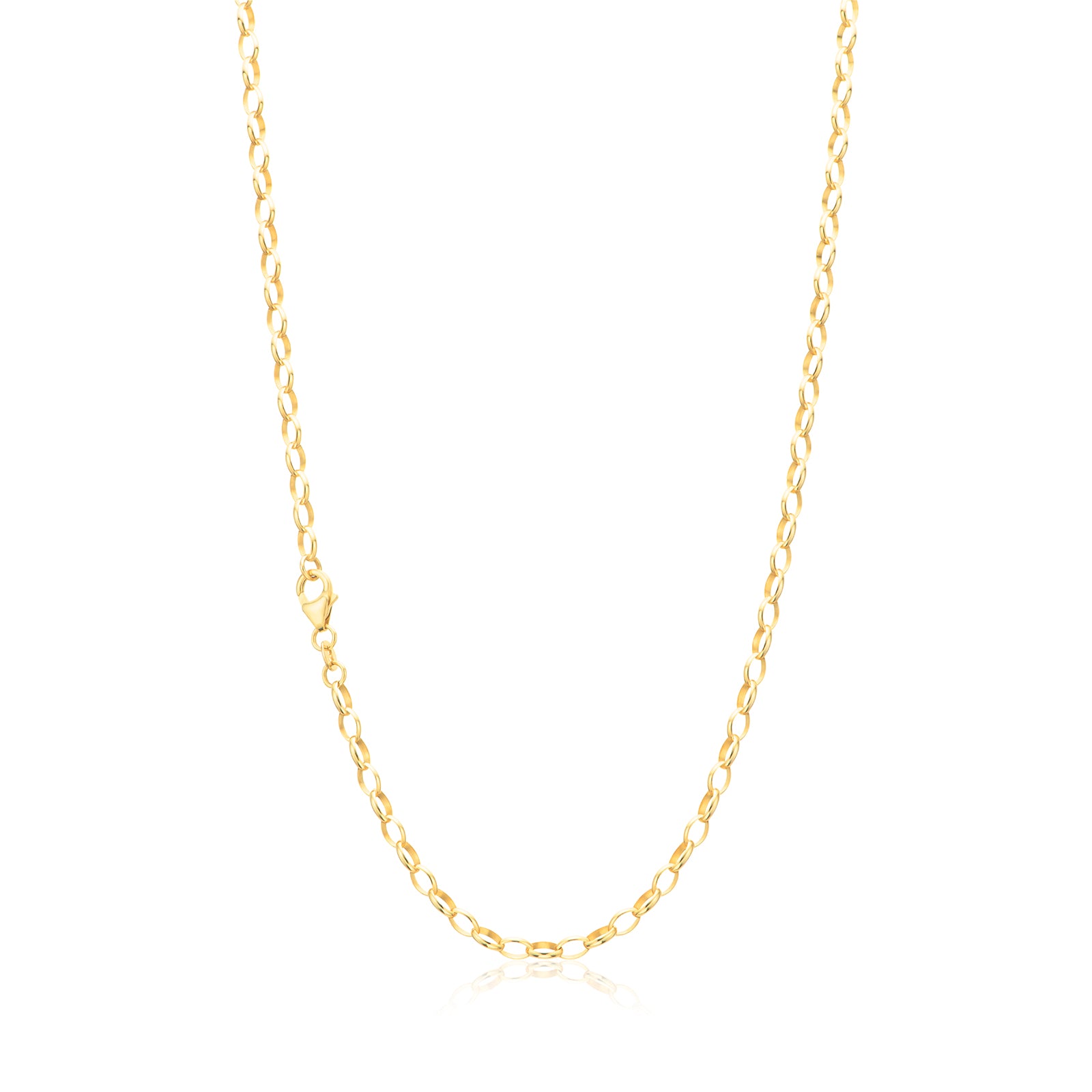9ct Yellow Gold 60cm Oval Belcher Chain