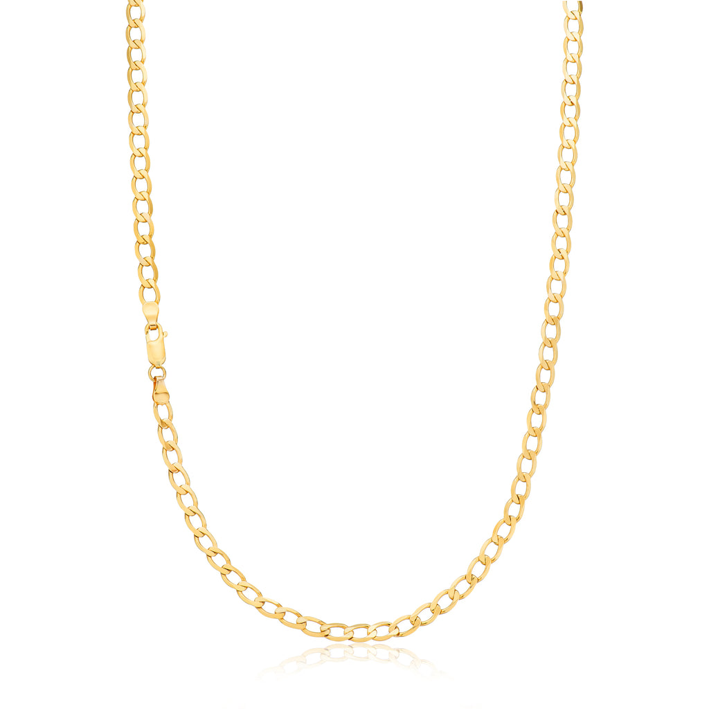 9ct Yellow Gold 55cm Long Curb 120 Gauge Chain