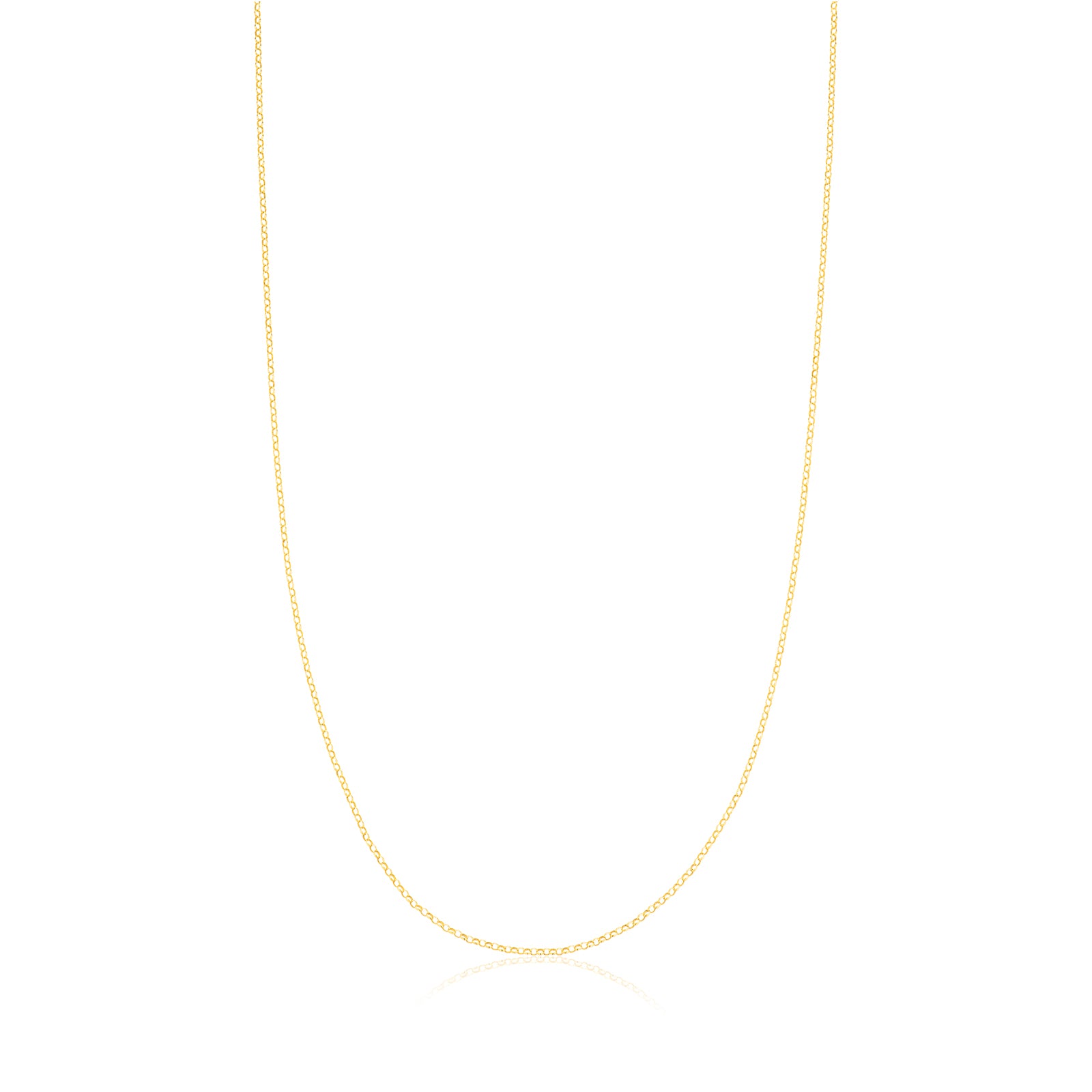 9ct Yellow Gold 40cm Round Belcher 35 Gauge Chain