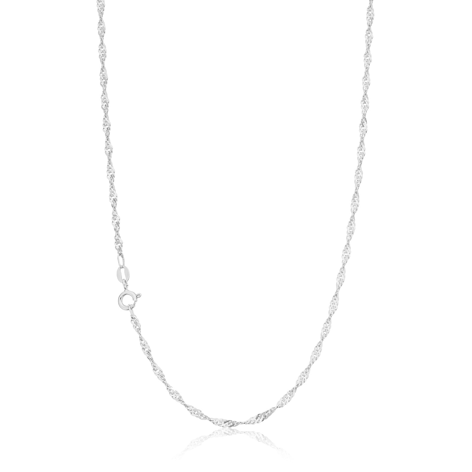 9ct White Gold 40cm Singapore 40 Gauge Chain
