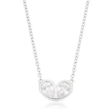 Sterling Silver with Pear Cut Cubic Zirconia Heart Necklace