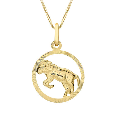 9ct Yellow Gold Aries Zodiac Pendant