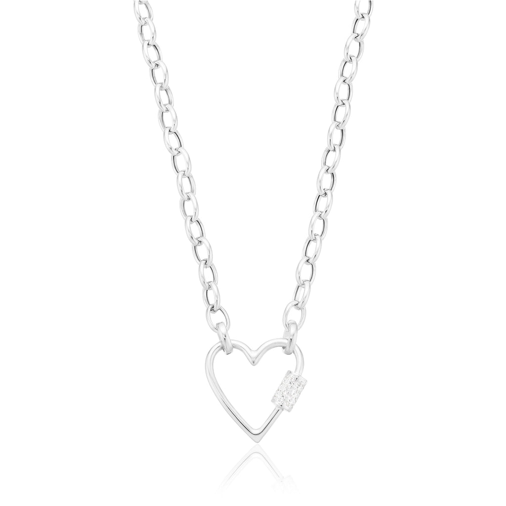 Sterling Silver 45cm Heart Necklace