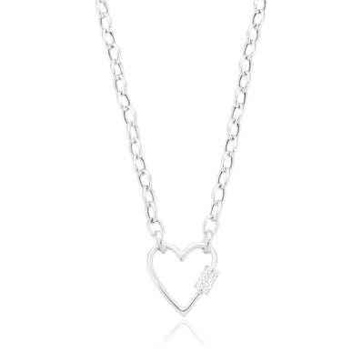 Sterling Silver 45cm Heart Necklace