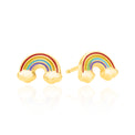 9ct Yellow Gold Children's Enamel Rainbow Stud Earrings