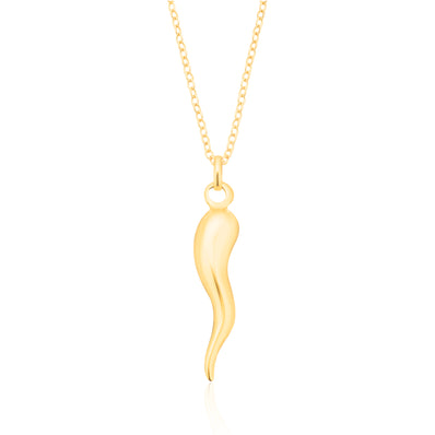 9ct Yellow Gold Italian Horn Pendant