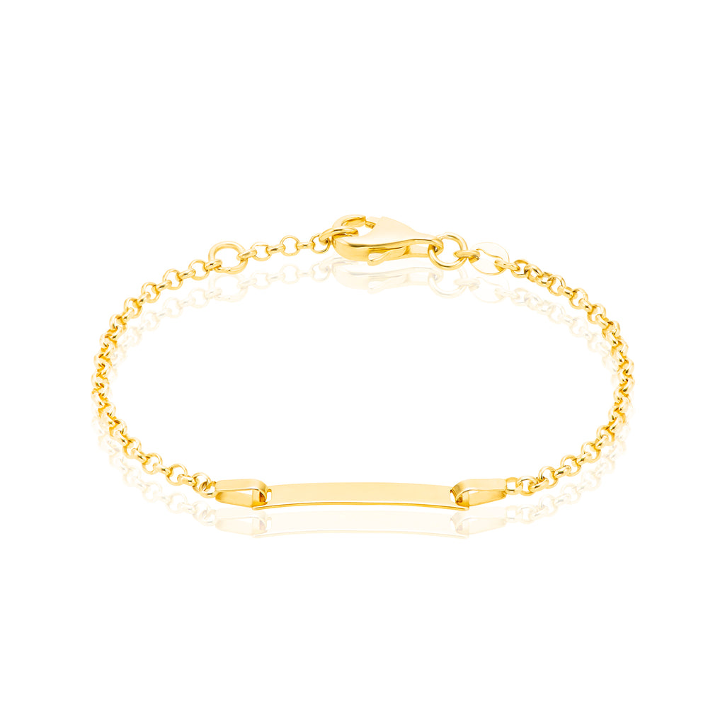 9ct Yellow Gold Silver Filled 15cm Children's ID Bracelet