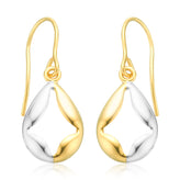 9ct Two Tone Drop Earrings