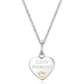 Sterling Silver Heart with 9ct Yellow Gold Crown Children's Pendant