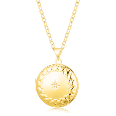 9ct Yellow and White Gold Diamond Set Locket