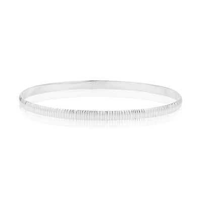 Sterling Silver 65mm Pattern Engraved Bangle