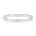 Sterling Silver 65mm Pattern Hammered Texture Bangle