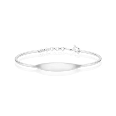 Sterling Silver Oval 40mm Children's Open ID Bangle