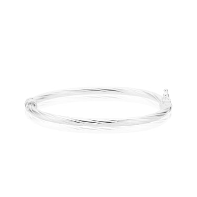 Sterling Silver Oval 40mm Children's Twist Bangle