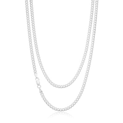 Sterling Silver 55cm Bevdicut Curb 100 Gauge Chain