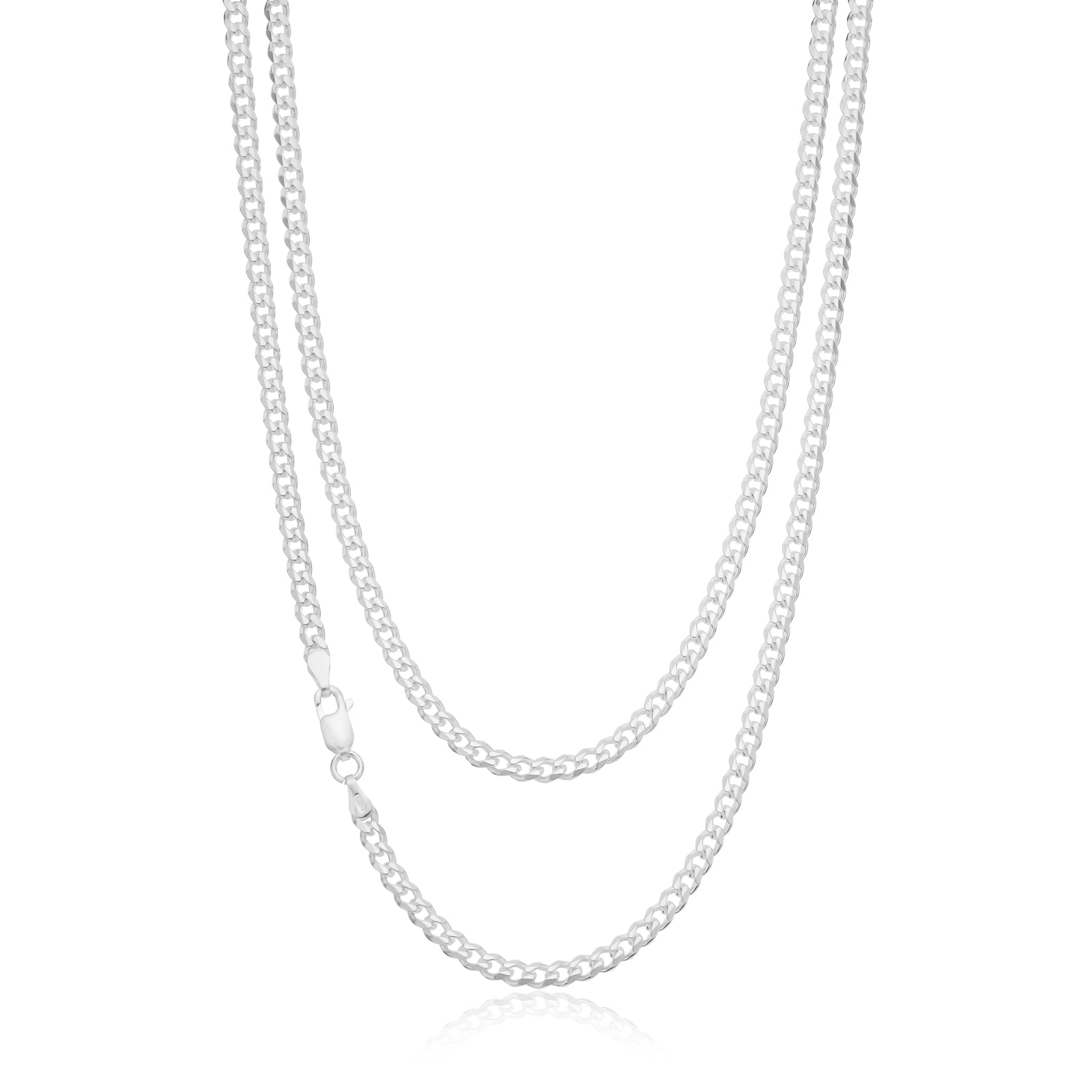 Sterling Silver 55cm Bevdicut Curb 100 Gauge Chain