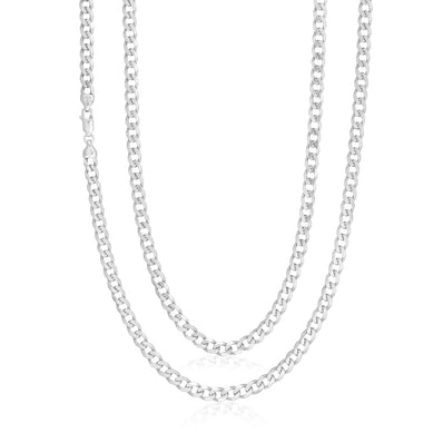 Sterling Silver 55cm Bevdicut Curb 150 Gauge Chain