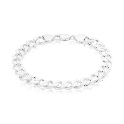 Sterling Silver 21cm Bevdicut Curb 250 Gauge Bracelet