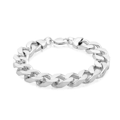 Sterling Silver 23cm Bevdicut Curb 450 Gauge Bracelet