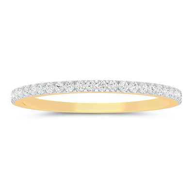 9ct Yellow Gold Round Cut 0.15 Carat tw Diamond Ring