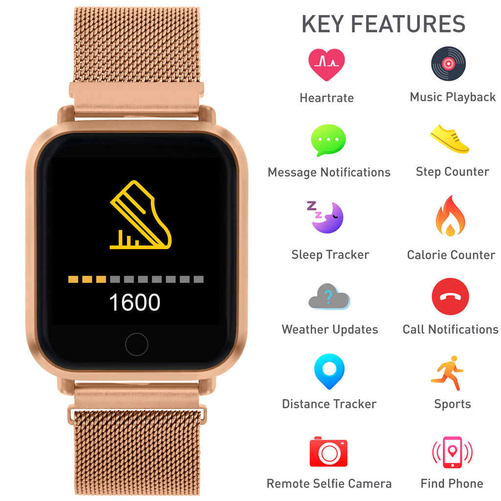 Reflex Active Rose Gold Tone Series 06 Full Touchscreen Smart Watch