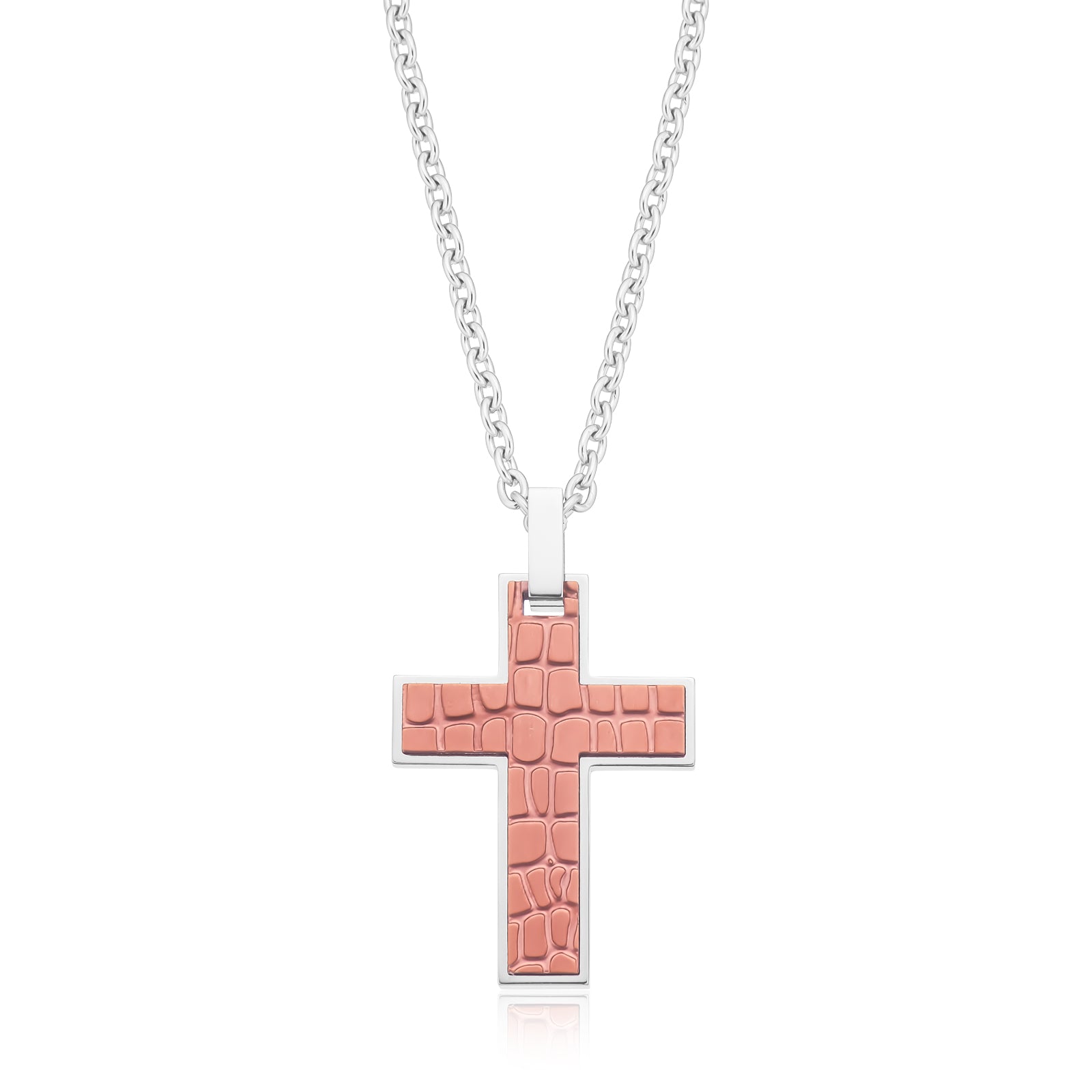Stainless Steel 50cm Cross Pattern Pendant