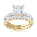 New York 14ct Yellow Gold Princess & Round Brilliant Cut 1.5 CARAT tw Diamond Ring