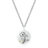 Sterling Silver 2mm Peridot Poppy August Pendant