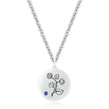 Sterling Silver 2mm Created Sapphire Morning Glory September Pendant