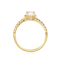 9ct Yellow Gold Oval Cut 7x5mm White Opal October Ring