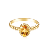 9ct Yellow Gold Oval Cut 7x5mm Citrine November Ring