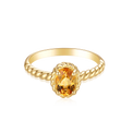 9ct Yellow Gold Oval Cut 7x5mm Citrine November Ring