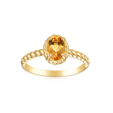 9ct Yellow Gold Oval Cut 7x5mm Citrine November Ring