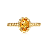 9ct Yellow Gold Oval Cut 7x5mm Citrine November Ring